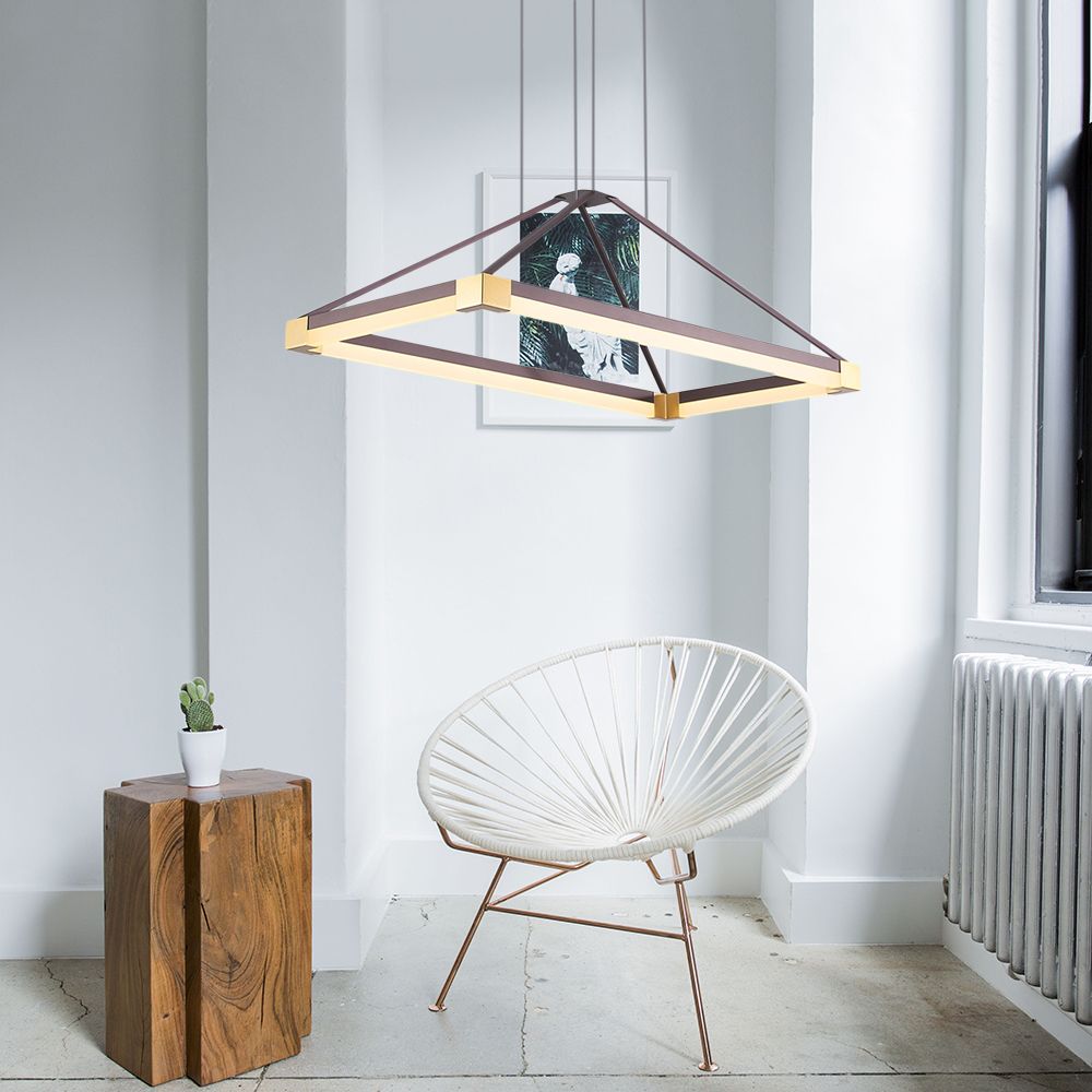 Weiß/kaffeepyramidenförmige Kronleuchter Moderne LED 23,5 "/31,5"/39 "Breite Metallendecke Anhänger-Pendel-Vorrichtung in Weiß/warmem Licht