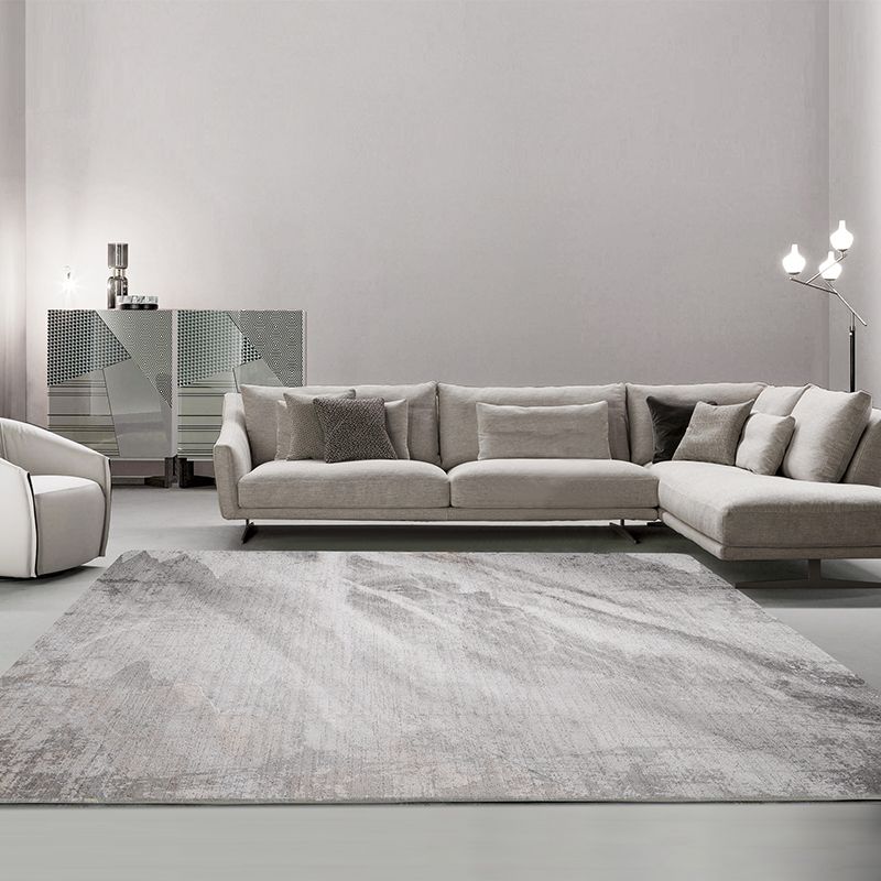 Alfombra moderna de la alfombra gris área de impresión geométrica alfombra de poliéster alfombra resistente a la mancha para decoración del hogar