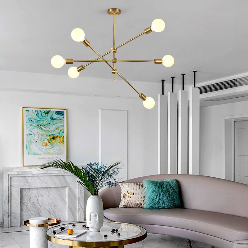 Moderne stijl metalen kroonluchter verlichtingsarmatuur multi -lights sputnik hangende plafondlampen