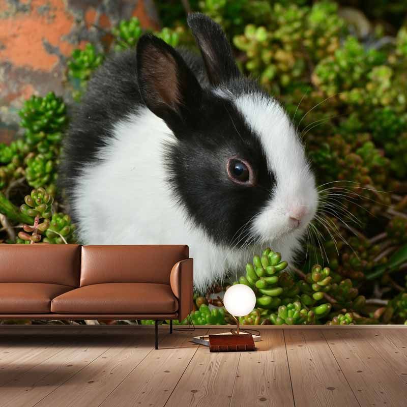 Customized Lovely Rabbit Mural Environment Friendly Wallpaper for Guest Room