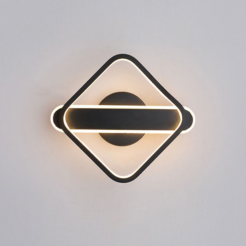 1-licht ronde wand SCONCE Moderne eenvoudige stijl glazen wandverlichting in goud en zwart