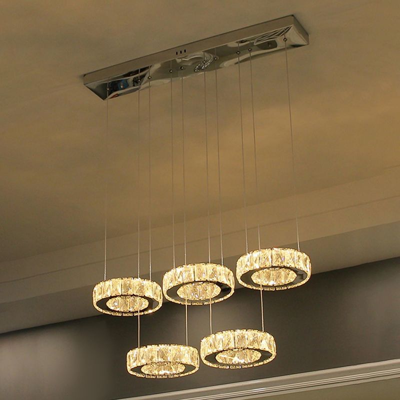 Contemporary Pendant Lights Circle Island Lighting Ideas Crystal for Kitchen Island