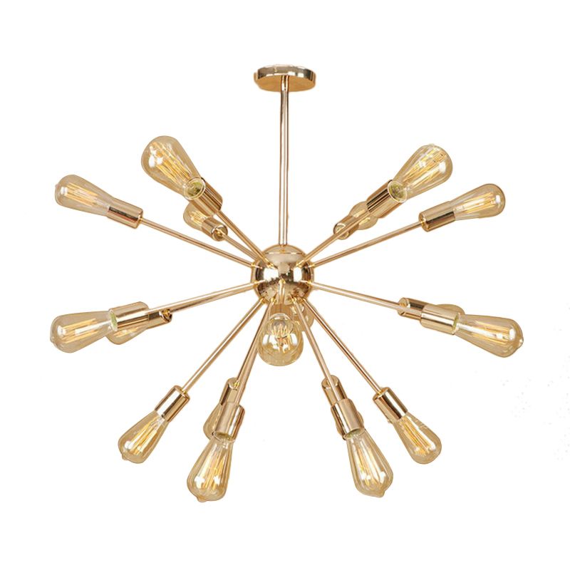 18/21 Lichter Eisen Kronleuchter Licht Bauernhaus Kupfer/Gold Finish Sputnik Deckenleuchte für Esszimmer