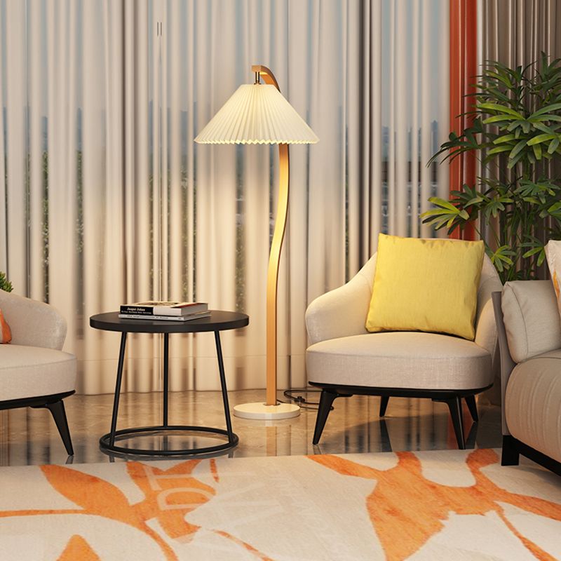 Nordic Style Floor Lamp Burlap Shade 1 Light Floor Light for Living Room