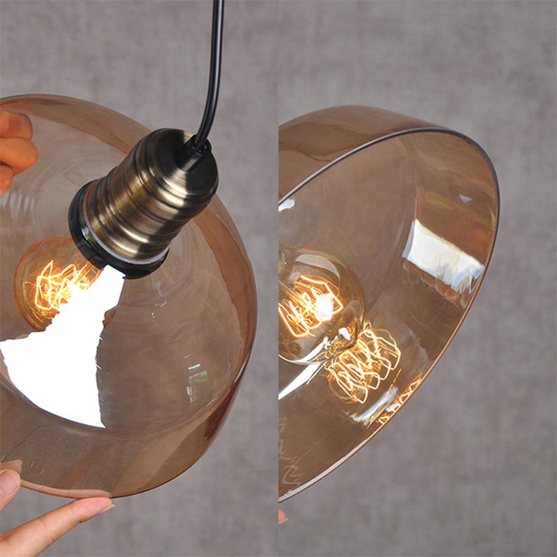 Messing 1 hängende Deckenleuchte Retro Vintage Bernsteinglas Scheunen Anhänger Beleuchtung für Wohnzimmer