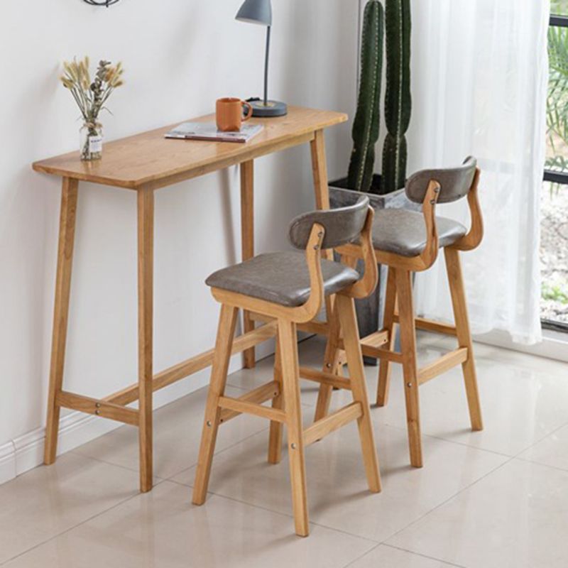 Modern Style Bistro Bar Table Solid Wood Rectangle Bar Table for Home