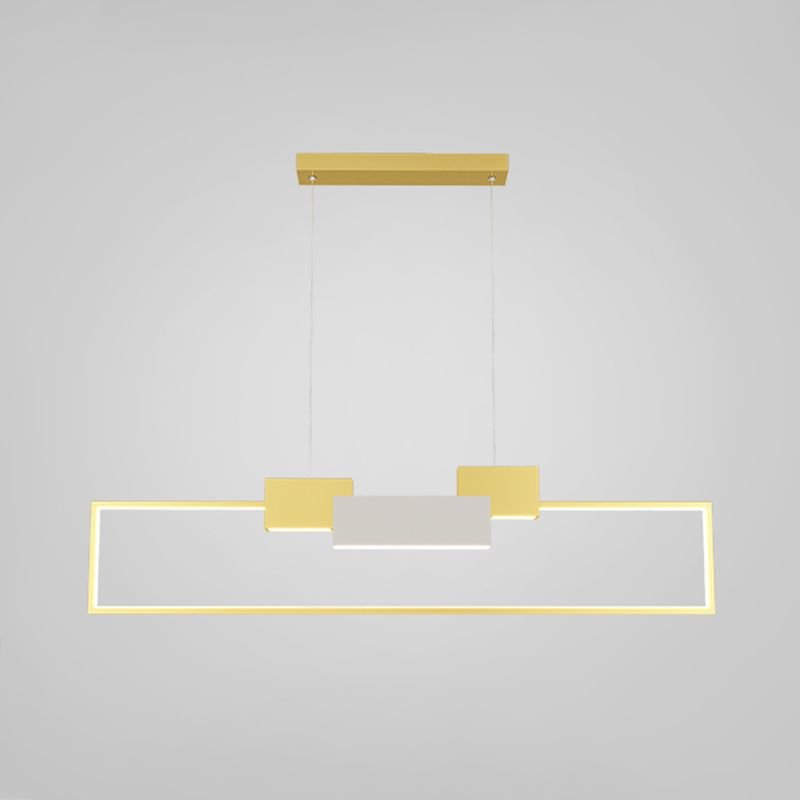 Zeitgenössischer Stil Rechteck Form Island Beleuchtung Ideen Metal Island Anhänger