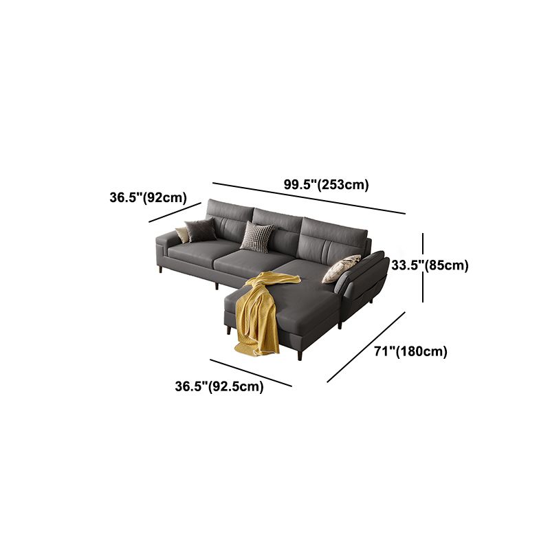 Fabric Pillow Top Arm Sectional Sofa 33.46"High Cushion Back Sofa  with Storage