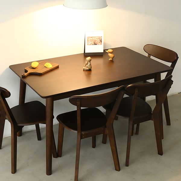 Simplicity Solid Wood Dining Table Rectangle Shape Dining Table with 4 Legs Base