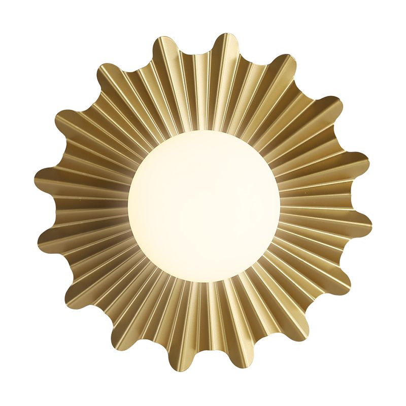 Balle métal mural clair Verre blanc simple 1 tête salon