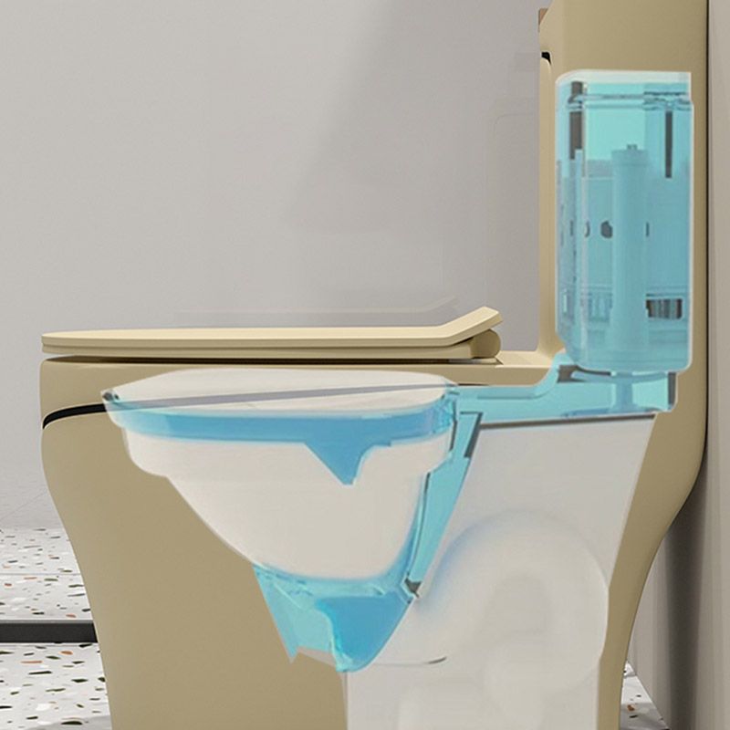 Floor Mount Toilet Traditional Skirted One-Piece Flush Toilet with Slow Close Seat