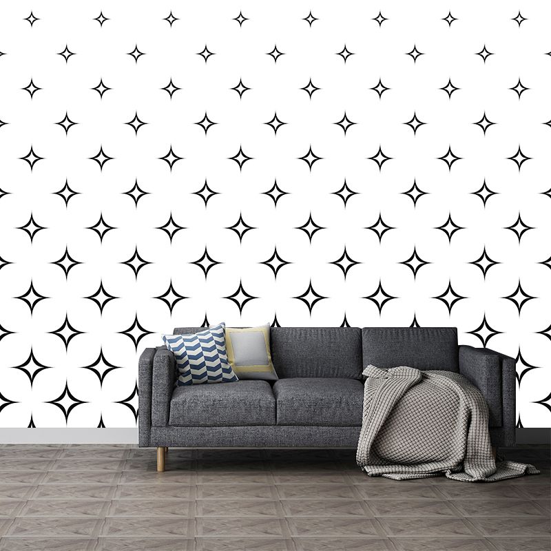 Modern Style Geometric Patterns Mural Mildew Resistant Wall Covering for Bedroom Decor