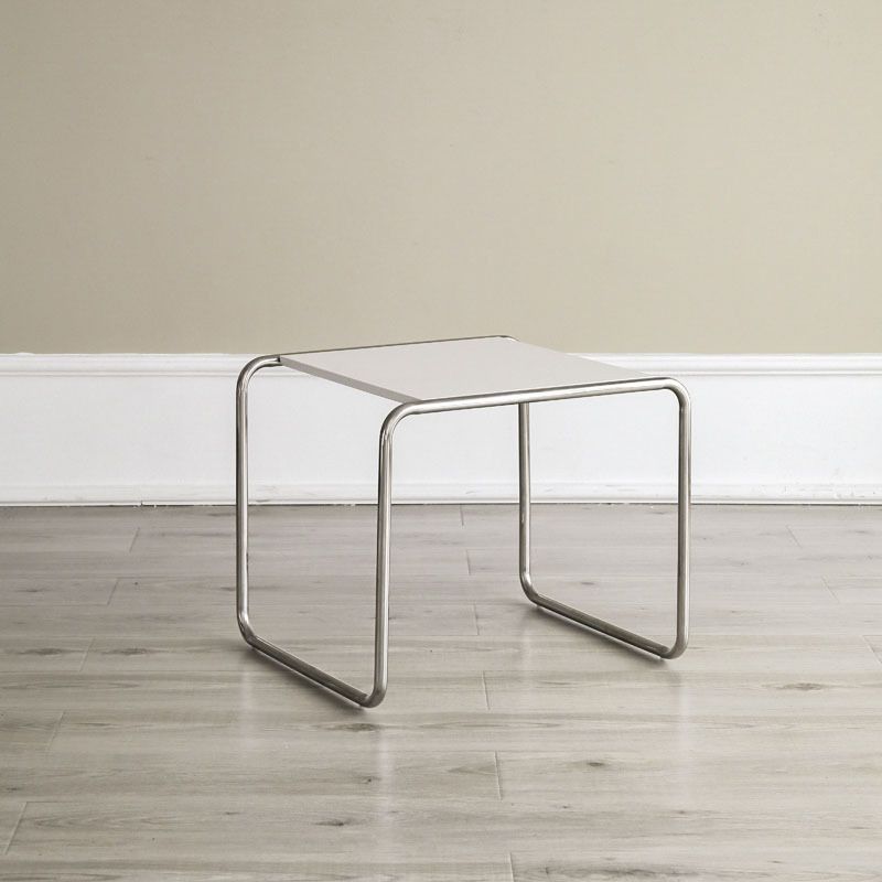 Contemporary Coffee Table with Wooden Top and Steel Sled Base