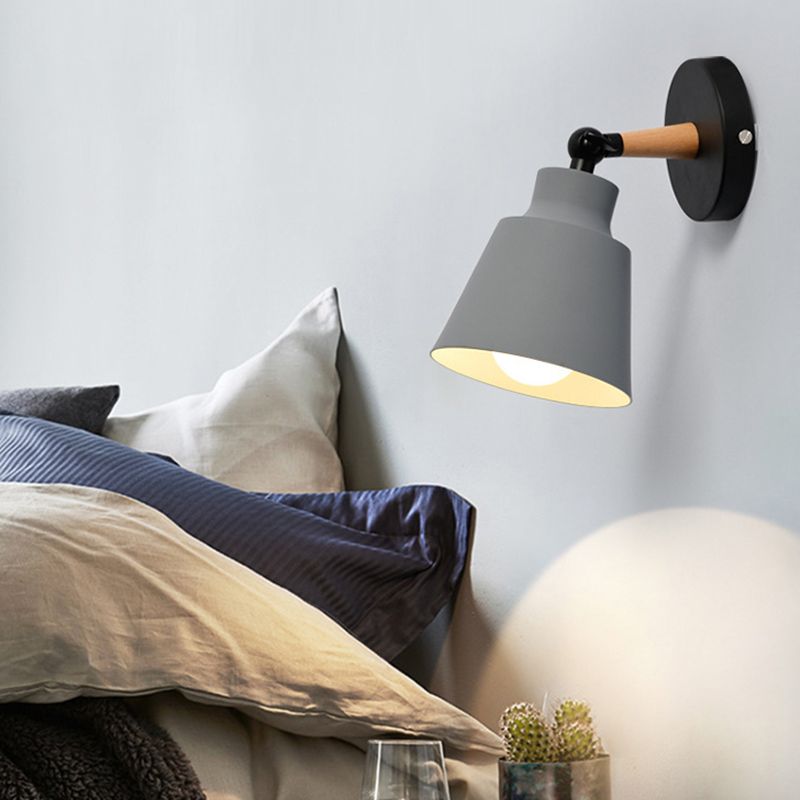 Geometric Shape Wood Wall Light Fixture Modern Style Wall Lamp for Dining Room