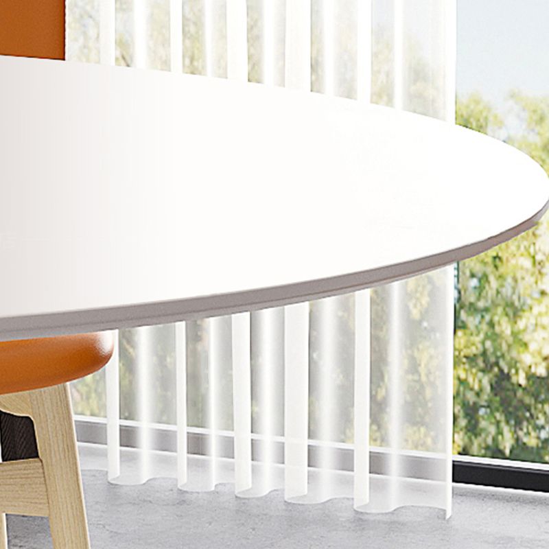 Living Room Round Stone Top Dining Table Contemporary White Base Dining Table