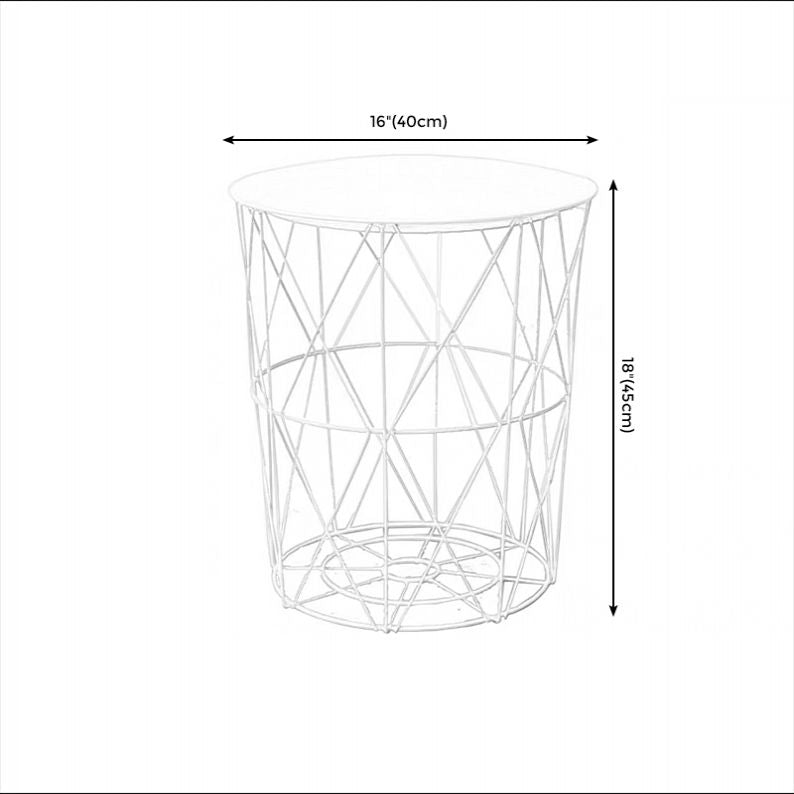 Modern Style Cocktail Table Metal White/black Tray Top Round Coffee Table