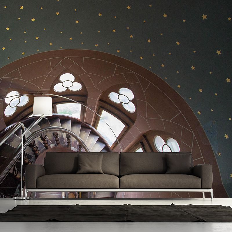 Spiral Staircase Mural Wallpaper Custom-Made Wall Covering for Meeting Room