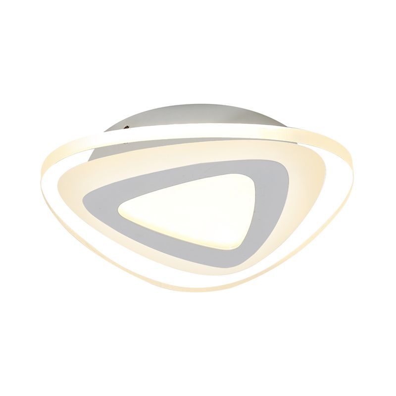 Ultrathin Hallway LED Ceiling Lamp Simplicity White Small Flush Mount Light with Floral/Square/Triangle Acrylic Shade