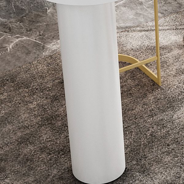 White Specialty Bar Dining Table Double Pedestal Wooden Bar Height Pub Table