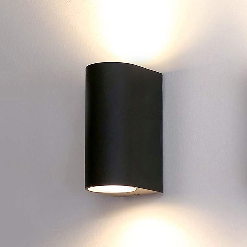 Cylinder Shape Wall Lamp Modern Style Metal 2 Lights Wall Light in White/Black