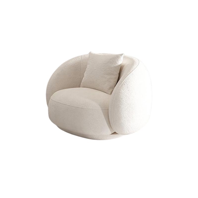 Scandinavian Fabric Cushions Tuxedo Arm Living Room Curved Settee