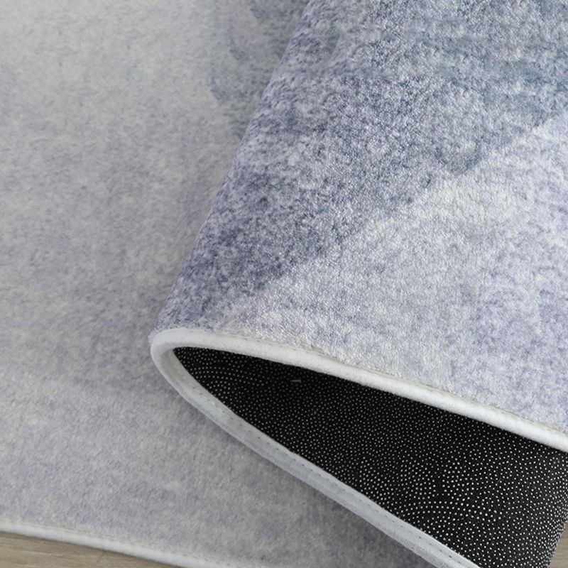 Stylish Grey Area Rug Modern Polyester Color Block Area Carpet Anti-Slip Rug for Living Room