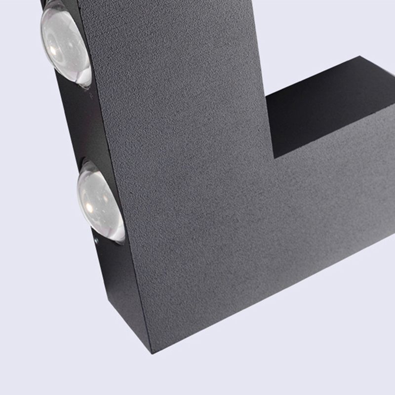 V-Shaped Metal Wall Lighting Modern Style 6 Lights  Wall Mounted Lighting in Black