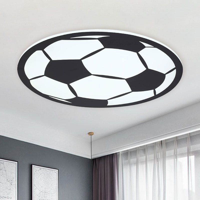 Lampada da incasso per calcio per bambini in bianco e nero, illuminazione da incasso a LED in acrilico per camera da letto dei ragazzi