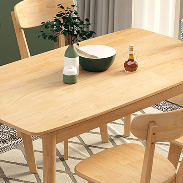Modern Solid Wood Rectangle Shape Dining Furniture with 4 Wood Legs for Kitchen