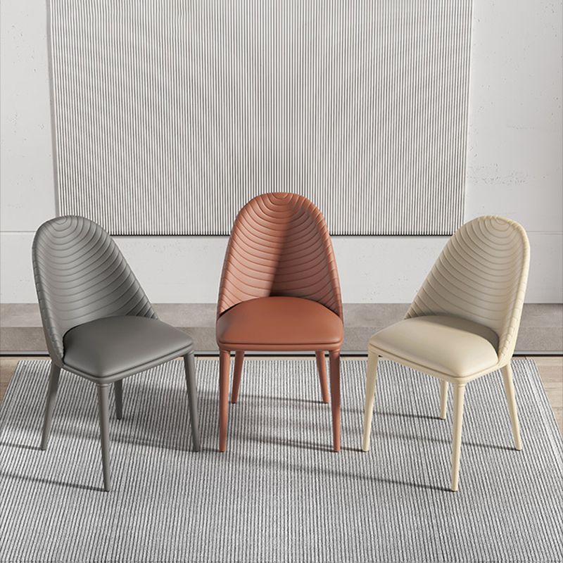 Sillas de comedor de estilo moderno, sillas laterales sin brazos de cocina con patas de metal