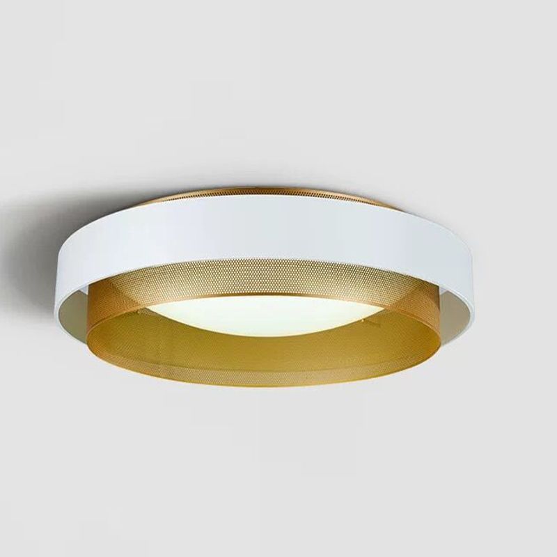 Nordic Circular Flush Mount Metal LED Ceiling Light Fixture for Living Room