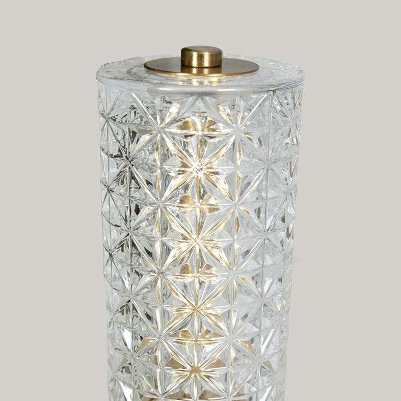 Lampada cilindrica di cristallo cilindrica Night Light Minimalist Gold Led Light per soggiorno