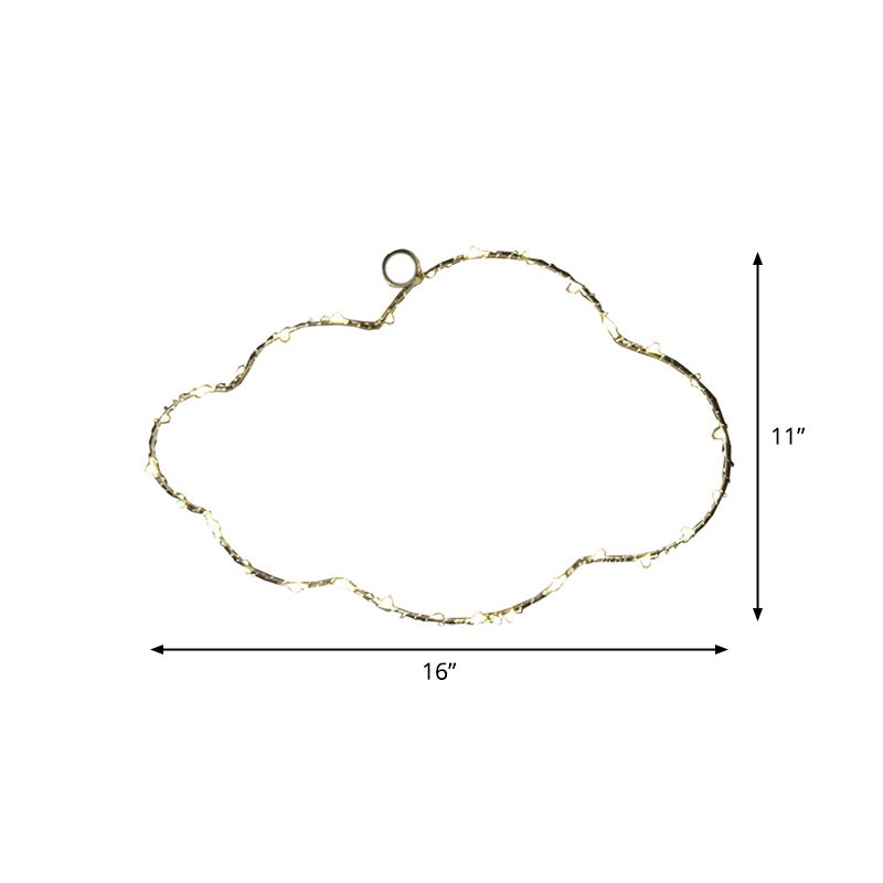 Marco de alambre lámpara de pared de metal LED contemporáneo Ligera de noche blanca para niños dormitorio