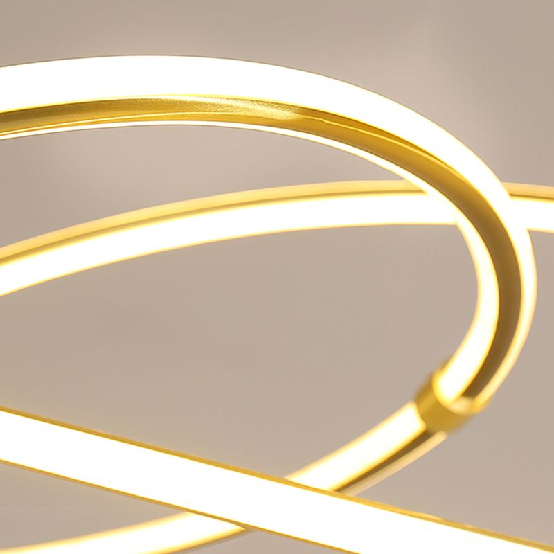 Modern Style Twist Shape Pendant Chandelier Metal 1 Light Chandelier Light in Gold