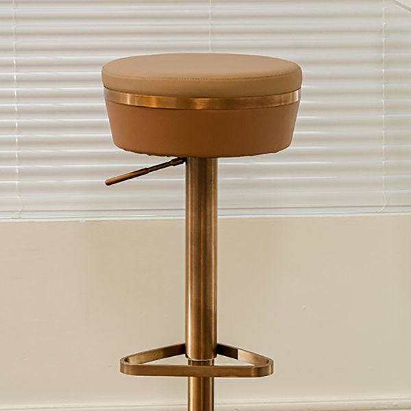 Modern Style Counter Stool Pu Leather Adjustable Height Bar Stool with Footrest