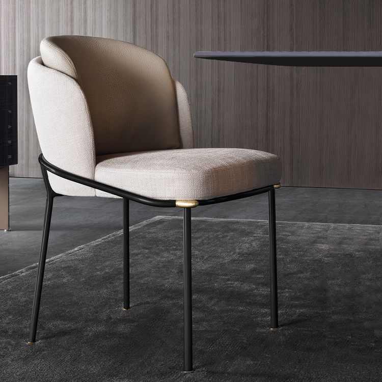 Silla de cocina contemporánea Silla auxiliar sin brazos con patas de metal