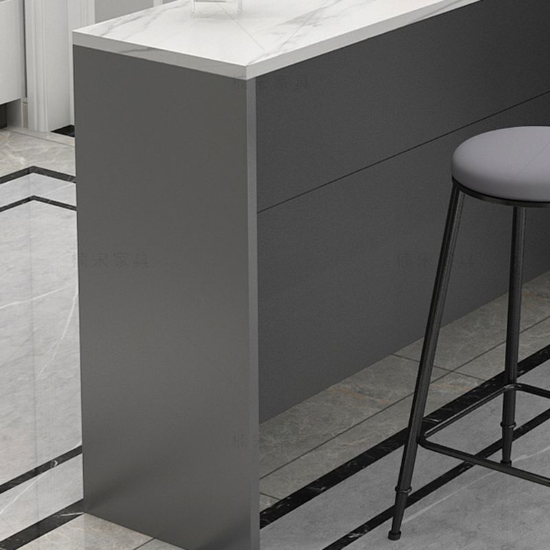 Modern Indoor Bar Stool Table White Marble Rectangle Counter Table