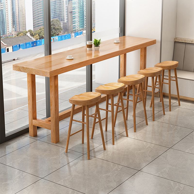 Modern 1/2/6/11 Pieces Bar Table Set Rectangle Bar Table with Wooden High Stools for Home