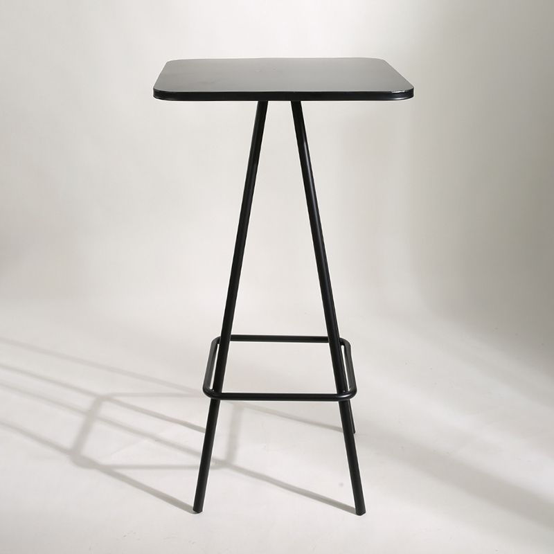 Square Industrial Bar Table Set 1/2 Pieces Counter Table with Iron High Stools