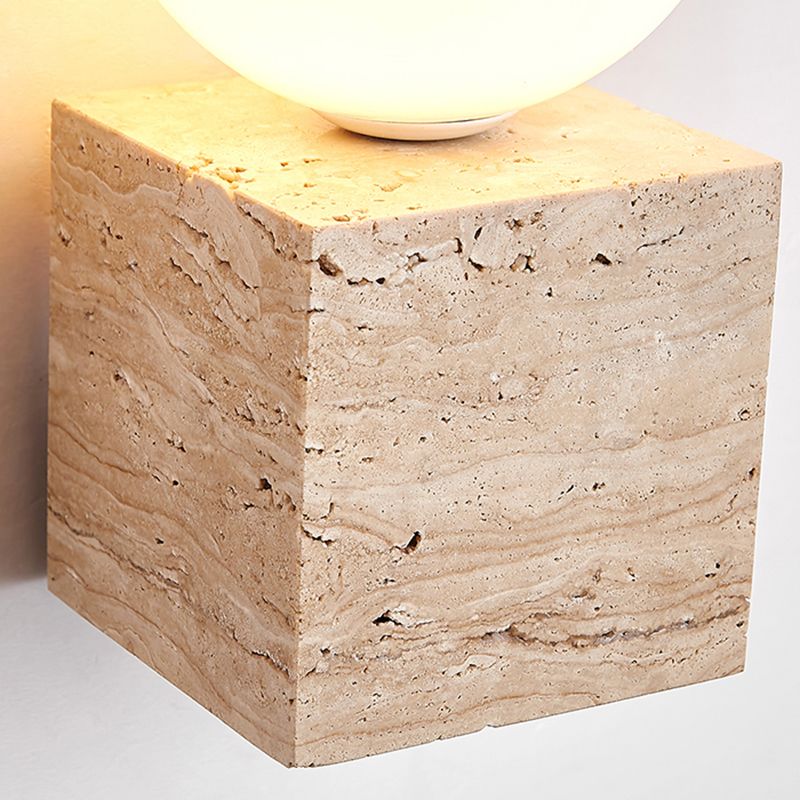 Contemporary White Shade Wall Sconce Lighting Glass Shade Wall Lamp for Bedroom
