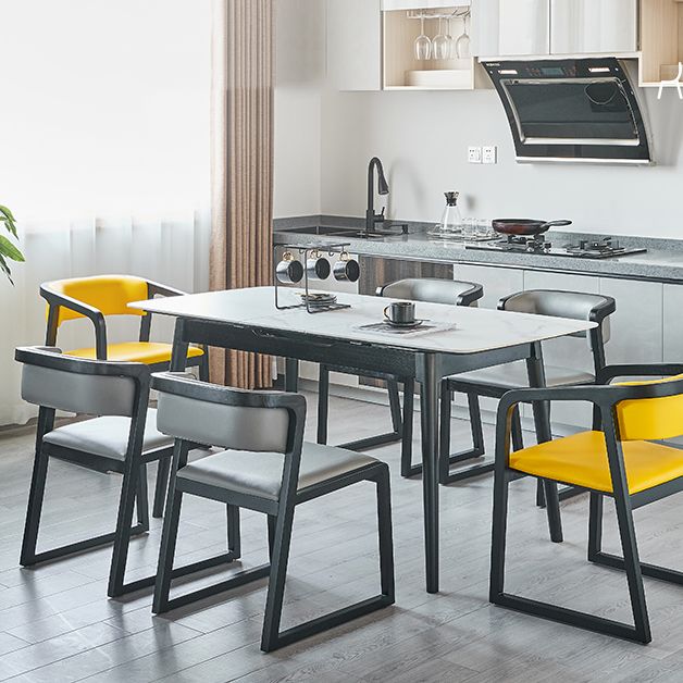 Silla lateral de comedor de madera tradicional, silla lateral de comedor con respaldo abierto para uso doméstico