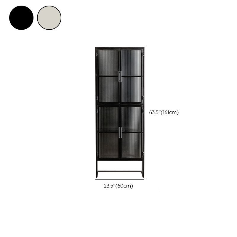 Modern Curio Cabinet Glass Doors Metal Buffet Cabinet for Dining Room