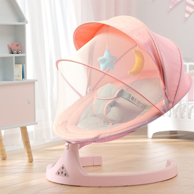 Metal Rocking Newborn Crib Cradle Electric Oval Cradle with Touching Screen