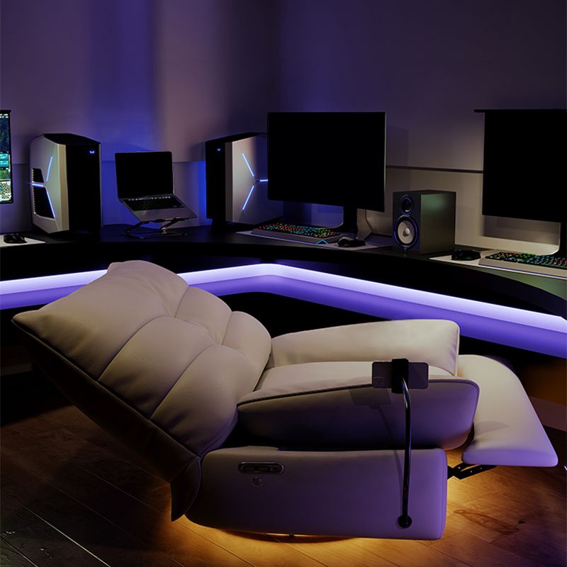 Modern Genuine Leather Club Chair Recliner Massage Home Theater Recliner