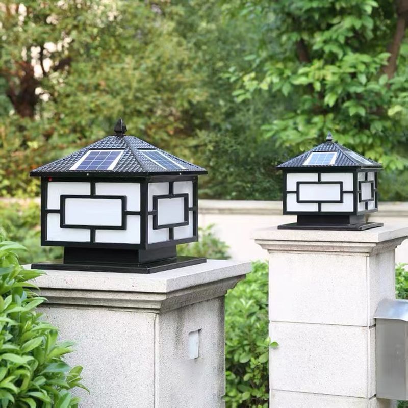 Contemporary Simple Pillar Lamp Household Solar Light for Garden