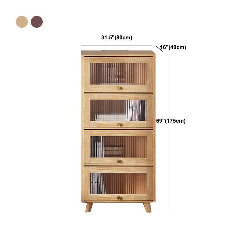 Contemporary Brown / Natural Wooden Cabinet, Rectangle Accent Cabinet