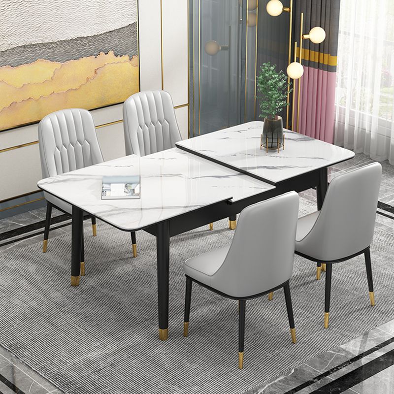 Rechthoek 4 poten Home Furniture Stone Dining Room Collection met druppelblad