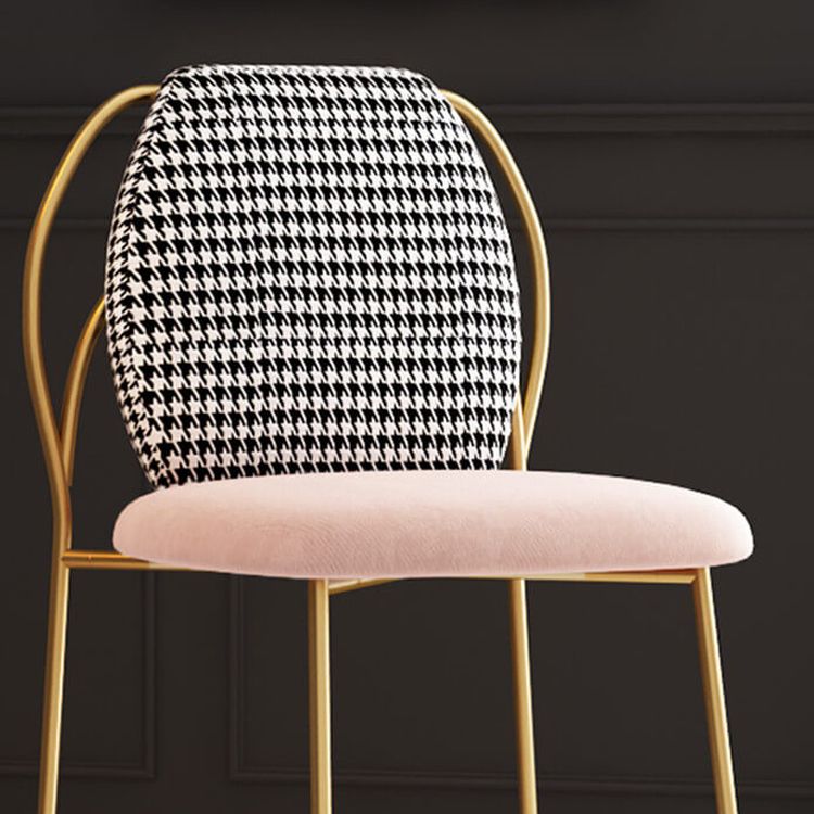 Fabric Dining Side Chair Nordic Style Solid Back Armless Dining Chair