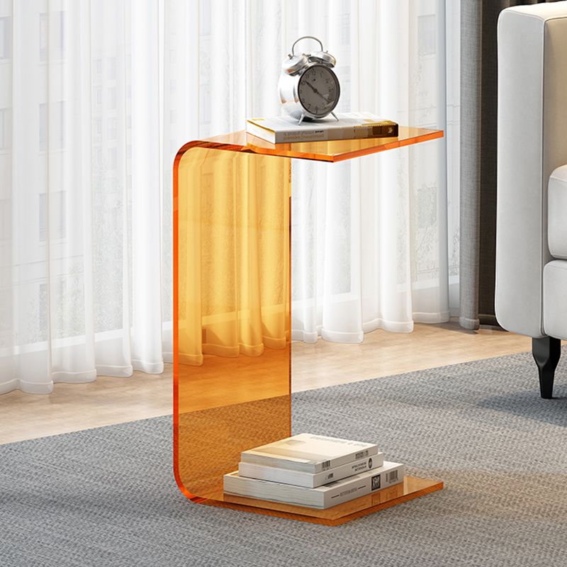 Modernistic C-Shape Sofa Side Accent Table Acrylic Bedroom Corner Table