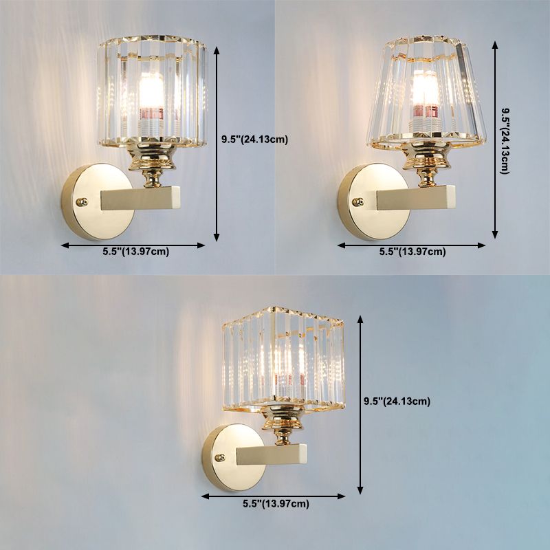 Modern Style Wall Light Geometric 1 Light Wall Sconce with Crystal for Living Room